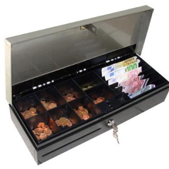 Cassetto portavalori per banconote e monete